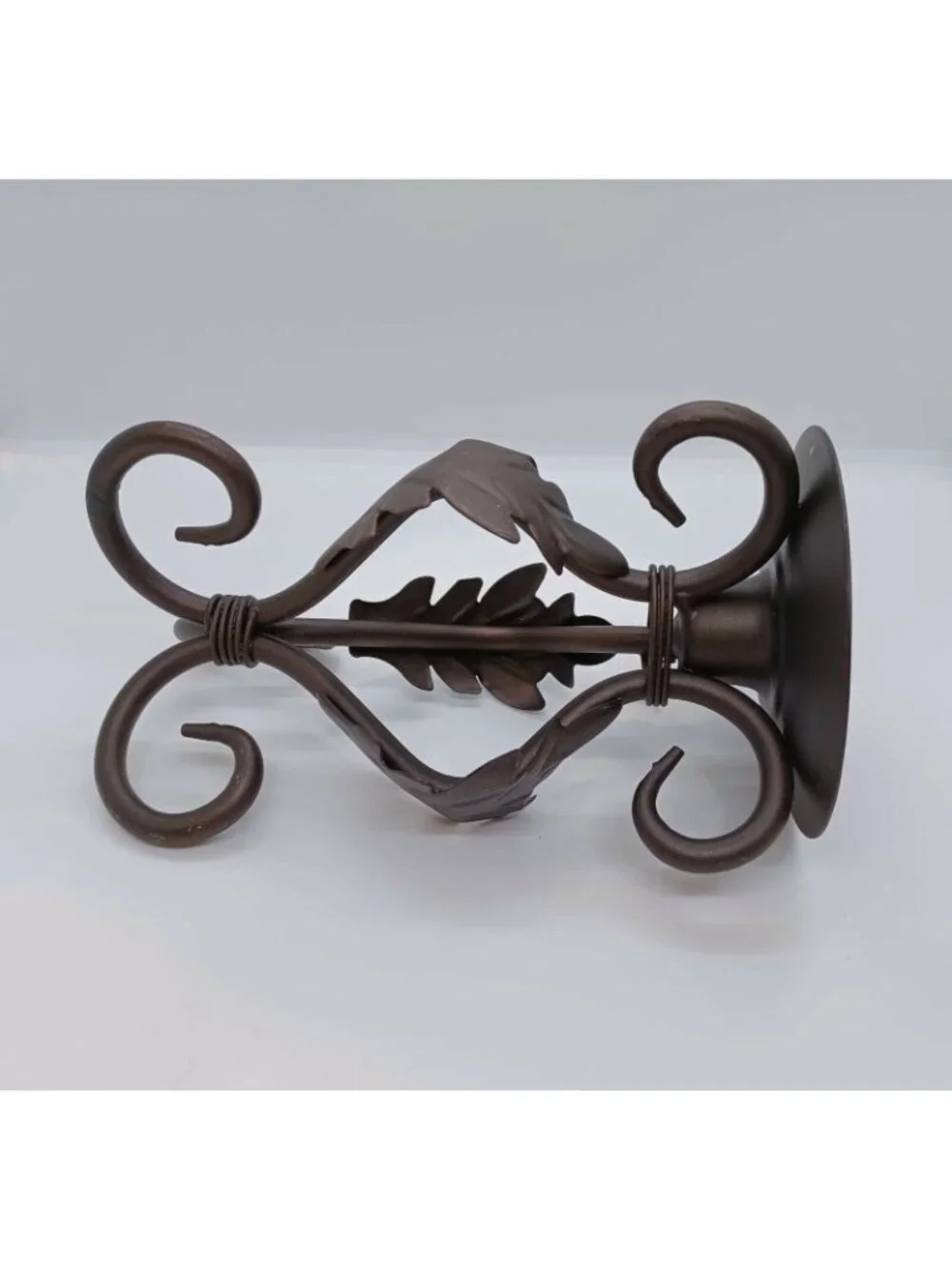 ⭐Metal Black Brown Table Top Candle Holder 6 In 3 Leaves Classic Home Interiors
